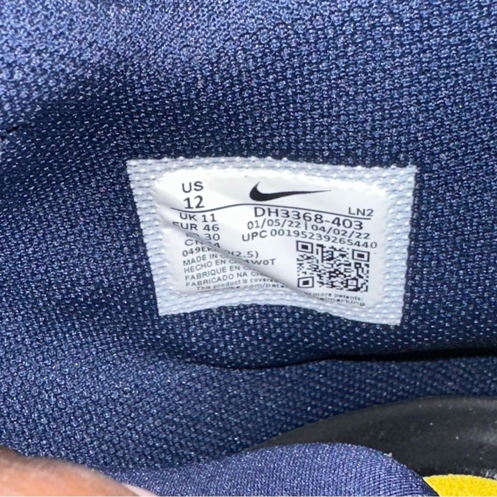 Nike Jordan Alpha Menace Pro 3 Promo Michigan Wolverines DH3368 403 Size 12 - Picture 10 of 14